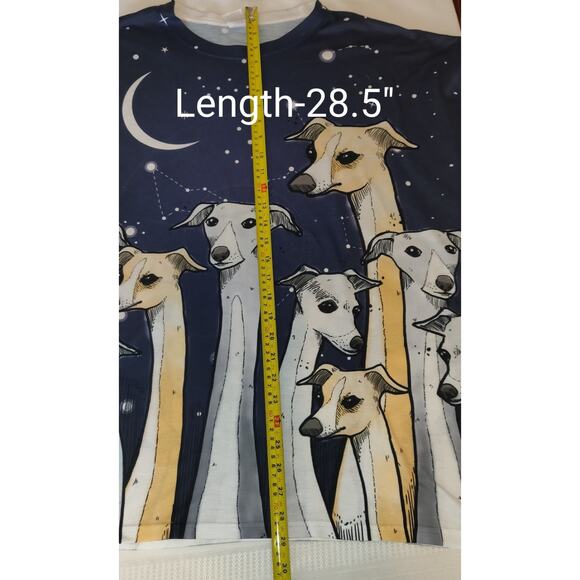 Dog Lovers Tshirt Astronomy Galaxy Stars Navy Blue Unisex 2XL Long Necks Jerzees - Picture 9 of 16
